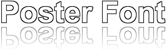 Poster Font text with white-mirror effect